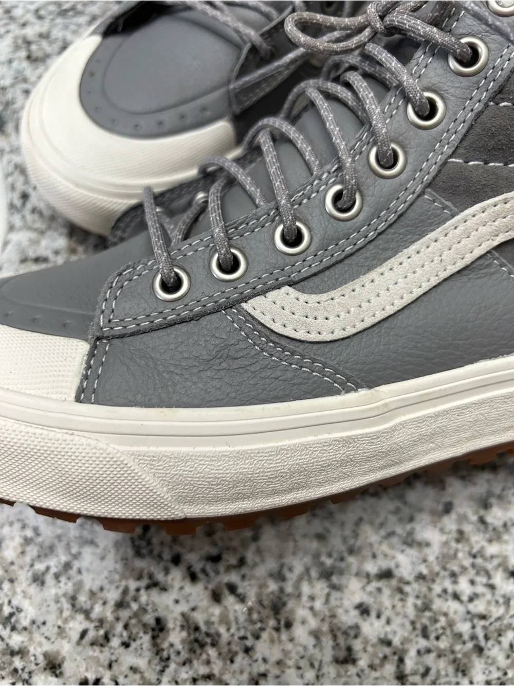 Vans Gray High-Top Sneakers with White Stripe
